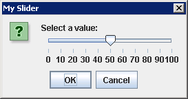 Using JOptionPane with a JSlider