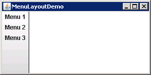 Customize menu layout by changing the menu bar to use a  top-to-bottom box layout, and the popup menu to use a left-to-right box layout