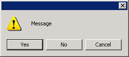 MessageBox with Warning Icon and Yes No Cancel Button