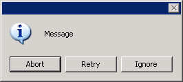 MessageBox with Working Icon and Abort Retry and Ignore Button
