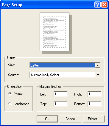 Printing setting