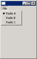 Create a radio menu item and deselects it