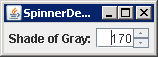 Implements a custom model and a custom editor for a spinner that displays shades of gray