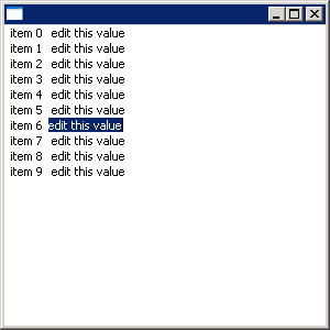 Edit the text of a table item (in place)