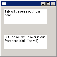 Text TraverseListener: Tab key event (override Tab behavior to traverse out of a Text)