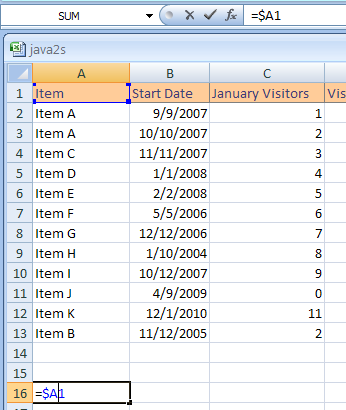 You can add a $ before the column letter and the row number.