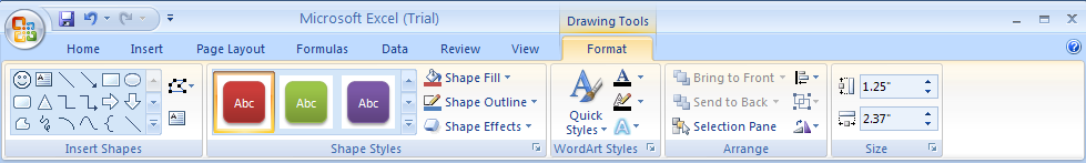 Select the shape. Click the Format tab under Drawing Tools.