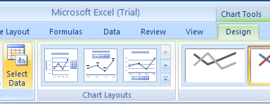 Click the chart. Click the Design tab under Chart Tools and then click the Select Data button.