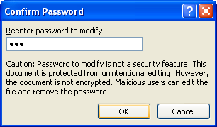 Type your password again.  Click OK.