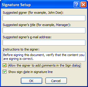 Select the Allow the signer to add comments in the Sign dialog box check box.