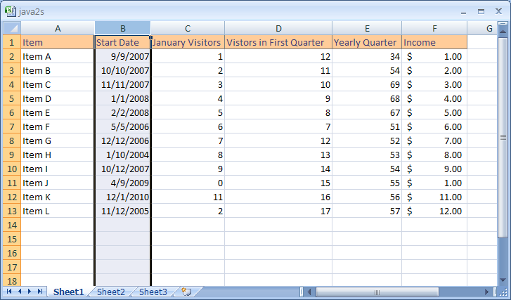 Click the column or row header button for the first column or row you want to adjust. Or drag to select more columns or rows.