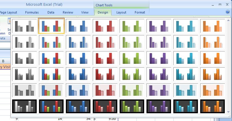 Chart Tools Design In Excel