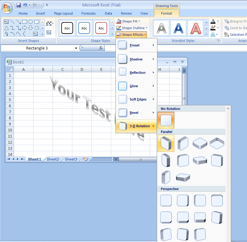 3-D Rotation Effects.