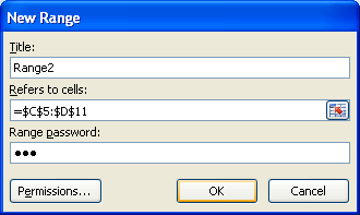 Type a range password. Click OK.