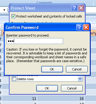 Retype the password. Click OK.