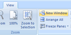Click New Window to open a new window containing a view of the current workbook.