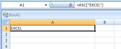 ASC changes full-width (double-byte) English letters to half-width (single-byte) characters