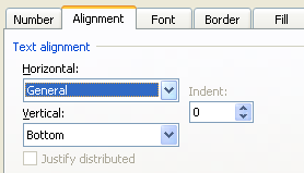 Click the Horizontal list arrow or the Vertical list arrow. Then select an alignment.