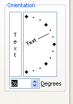 To select an orientation. Click a point on the map, or click the Degrees up or down arrow.