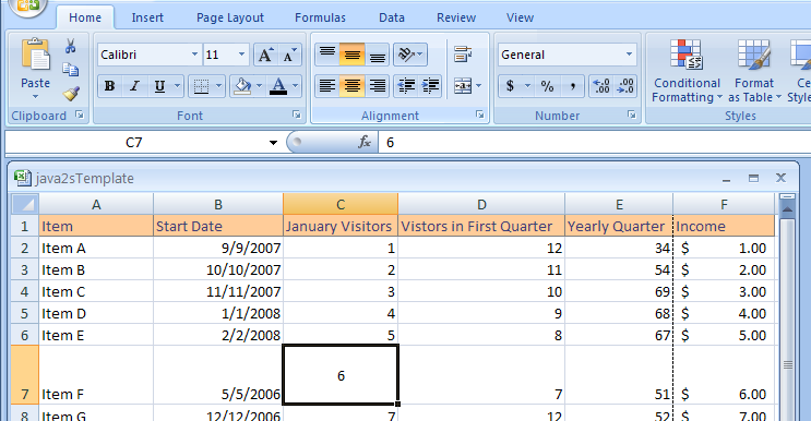 Click Top Align, Middle Align, or Bottom Align to align cell contents from top to bottom.