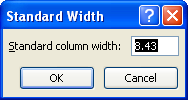 Click Default Width. Type a column width in points. Then click OK.