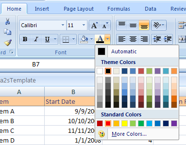 Change Font Color Cell Font Format Style Microsoft Office