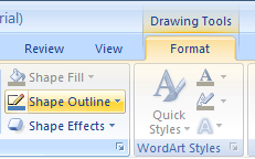Click the Shape Outline button to select a line or arrow style or thickness.