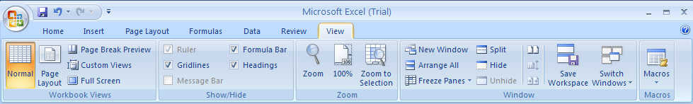 Click the View tab. Click Zoom to display the Zoom dialog box