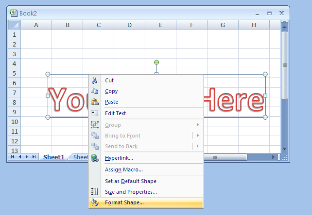 Change Wordart Text Direction Wordart Wordart Clip Art Shape Picture Microsoft Office Excel 2007 Tutorial