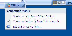 Show content from Office Online to get help from this computer and the internet (online).