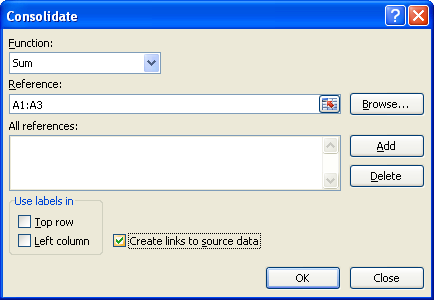 Select the Create links to source data check box.