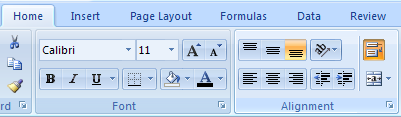 To wrap text in a cell, click the Wrap text button. To set multiple alignment options or shrink text to fit in a cell, click the Alignment Dialog Box Launcher.