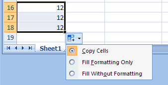 Copy a Formula Using AutoFill