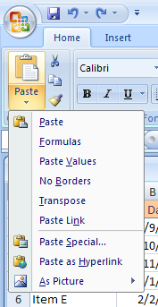Or Click the Paste Options button, and then select what type of formatting option.