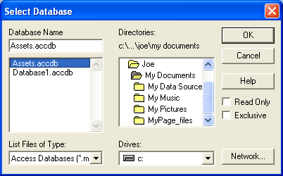 Click the Databases tab. Click the name of the data sources you want to use. Click OK.
