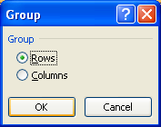 Click the Rows or Columns option.