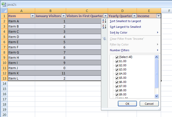 Select the My table has headers check box.