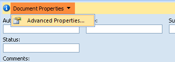 Click the arrow next to Document Properties, and then click Advanced Properties.