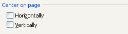 To automatically center your data, select the Horizontally and Vertically under Center on page.