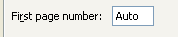 To start the first page on a specific number, enter the number.
