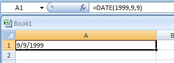 DATE(year,month,day) returns a particular date