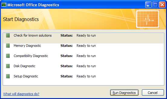 Then click Run Diagnostics.