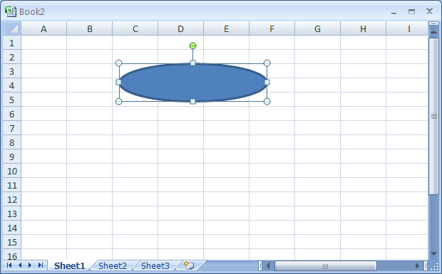 Drag the pointer on the worksheet to place the shape until the drawing object has the right shape and size.