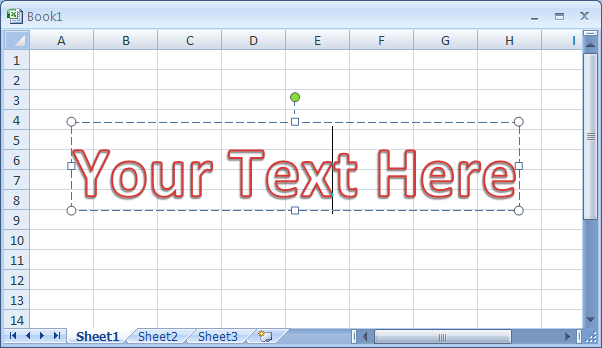 Click the WordArt textbox to place the insertion point.