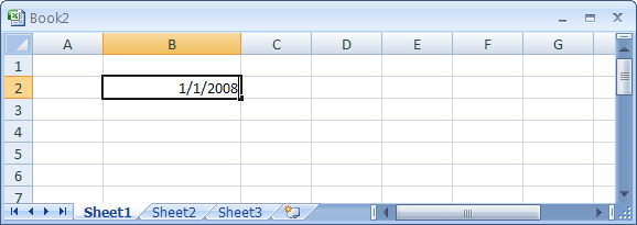 Click a Cell. Type the date using a slash (/) between the month, day, and year. Press Enter.