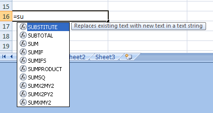 Enter Items in a Formula Using Formula AutoComplete