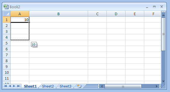 Drag the fill handle over the range you want the value repeated.