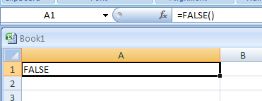 FALSE() returns the logical value FALSE