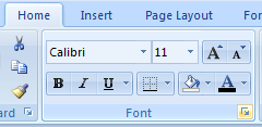 Click the Home tab. Click the Font Dialog Box Launcher.