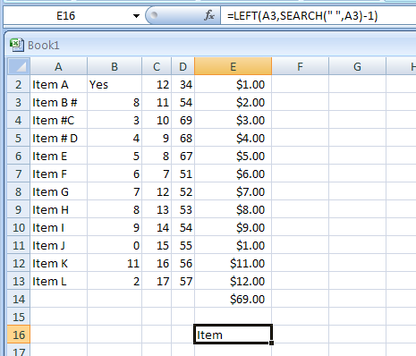 Get count of characters where the space is from left.